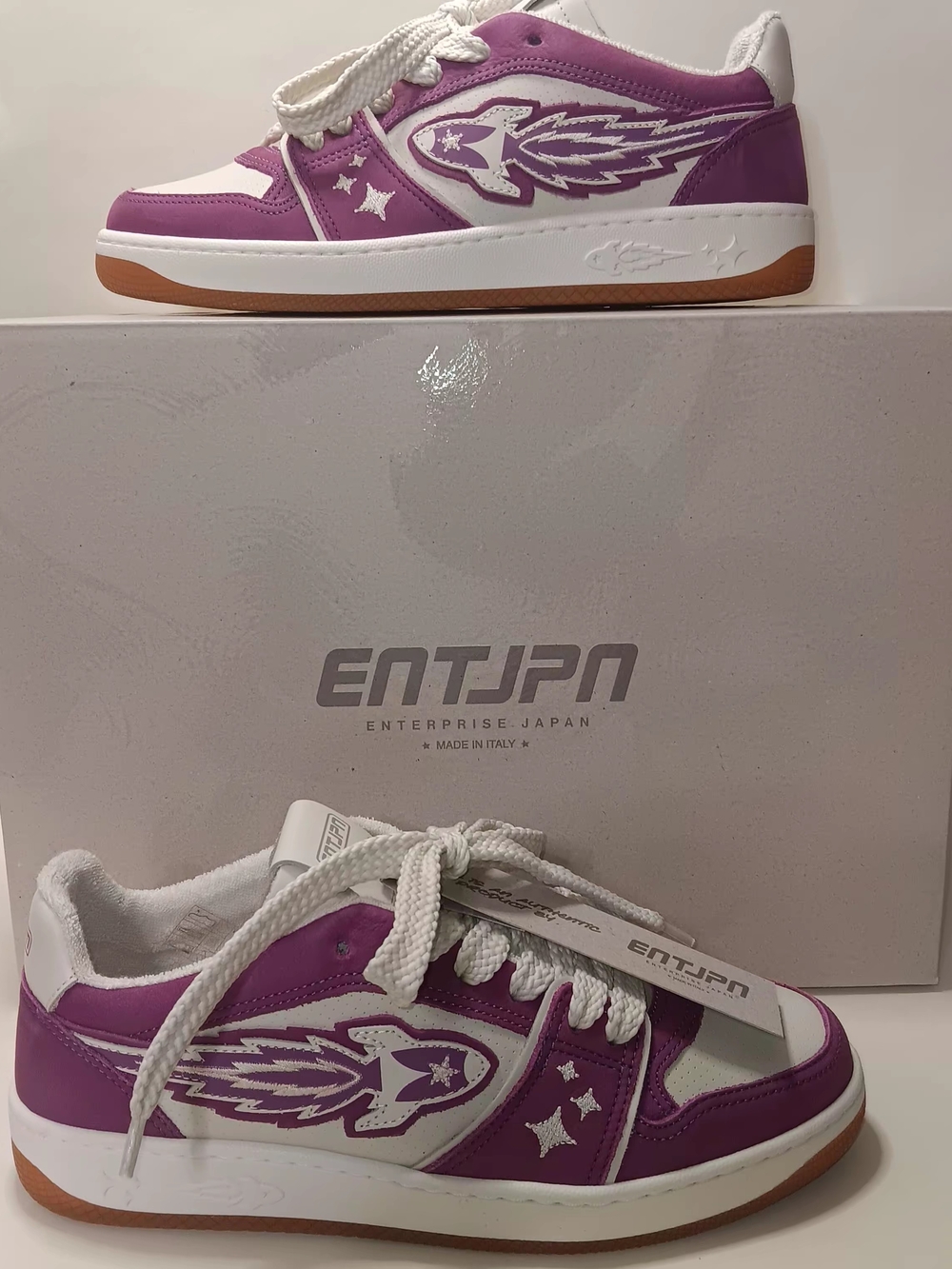 Women's Low-Top Sneakers in Purple and White